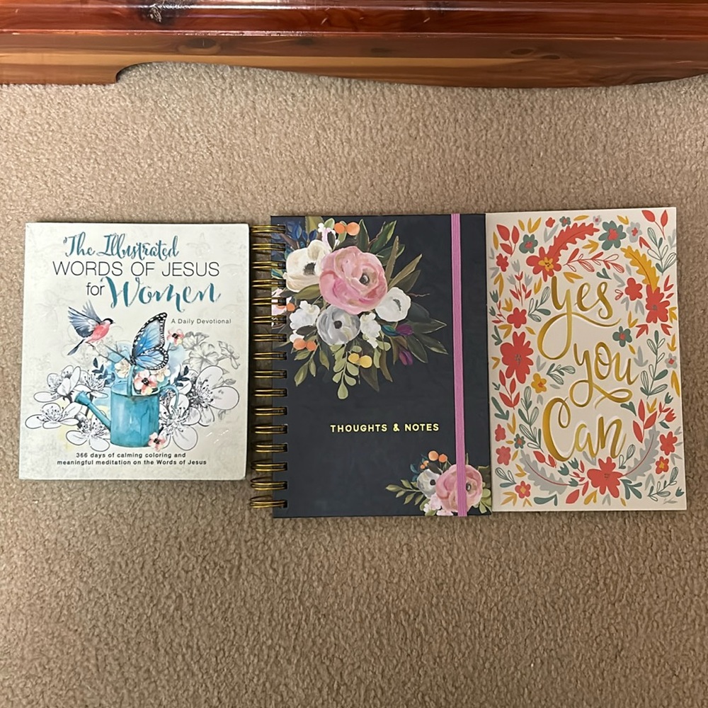 Devotional And Journal And A Book For Taking Notes.